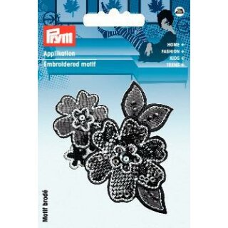 926567 Applikation Blumenranke schwarz - KTE á 1 ST