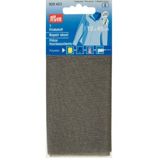 929453 Flickstoff PES (bügeln) 12 x 45 cm grau - KTE á 0,054 M2