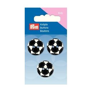 Abverkauf - 316159 Knopf 2-Loch Fußball 20 mm schwarz/weiß KTE á 3 St