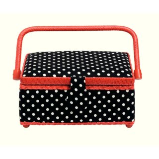 612244 Nähkorb Polka Dots schwarz/weiß S - ST á 1 ST