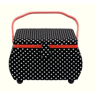 612246 Nähkorb Polka Dots schwarz/weiß L - ST á 1 ST