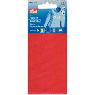 Abverkauf - 929456 Flickstoff PES (bügeln) 12 x 45 cm rot KTE á 0,054 m²