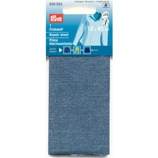 929553 Flickstoff Jeans (bügeln) 12 x 45 cm mittelblau - KTE á 0,054 M2