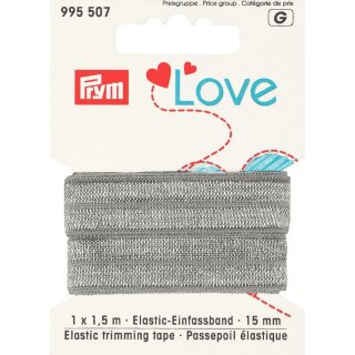 Abverkauf - 995507 Prym Love Elastic-Einfassband 15 mm grau