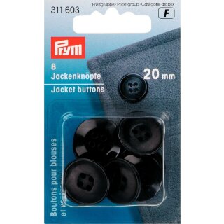 311603 Jackenknöpfe 20 mm dunkelblau - KTE á 8 ST