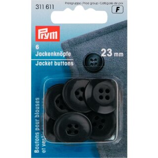 311611 Jackenknöpfe 23 mm dunkelgrau - KTE á 6 ST