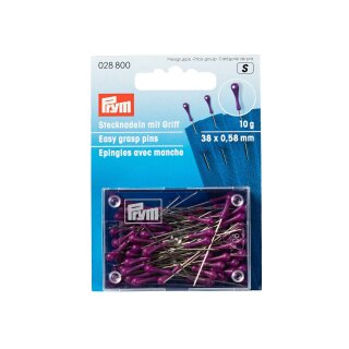 028800 Steck-Nadel mit Griff 38 x 0,58 mm silberfarbig violett - KTE á 10 G