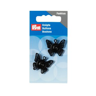 341941 Annäh-Druckknöpfe Schmetterling 25 mm schwarz - KTE á 2 ST