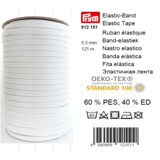 Abverkauf - 912151 Elastic-Band 6,5 mm weiß - ROL á 125 m