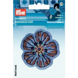 Abverkauf - 926589 Applikation Blume Jeans bestickt