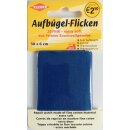 Köper-Bügelflicken 40 cm x 12 cm / mittelblau