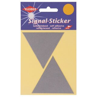 Signal Sticker große Dreiecke   2 x 6,7cm x 5,8 cm / silber