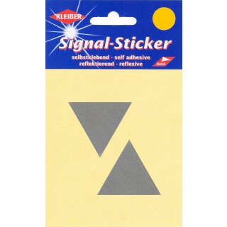 Signal-Sticker kl. Dreiecke  2x 4,2 cm x 3,6 cm / silber