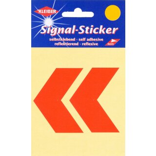 Signal-Sticker Pfeile  2x 5,3 cm x 7,0 cm / neonrot