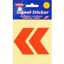 Signal-Sticker Pfeile  2x 5,3 cm x 7,0 cm / neonrot