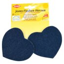 Jeans-Flecken Herzen 2x 8,5 cm x 10,5 cm / dunkelblau