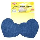 Jeans-Flecken Herzen 2x 8,5 cm x 10,5 cm / mittelblau