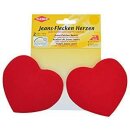 Jeans-Flecken Herzen 2x 8,5 cm x 10,5 cm / rot