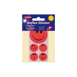 Reflex-Sticker Smily silber