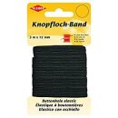 Knopflochband 12 mm x 3 m / schwarz