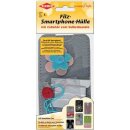 Filz Smartphone-Tasche groß - pastell Blüten