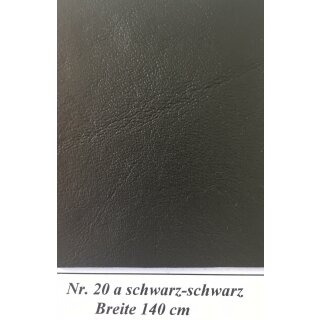 Kunstleder schwarz/schwarz Breite 140 cm / Preis per m / Rolle á 15 m