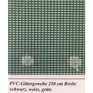 PVC-beschichtetes Gittergewebe Breite 250cm schwarz im Anschnitt / Preis per m  - Porto + Versandzuschlag 21,00 Euro