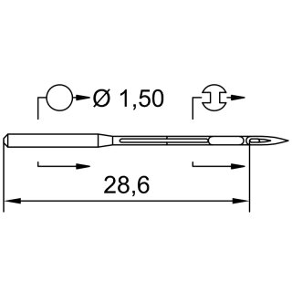 700694 - Schmetz - 03:08180 / B-26 Nadeldicke: 80 / Preis pro Karte á 10 Nadeln