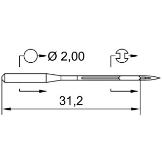 706404 - Schmetz - 05:708110 / 142X5 NIT Nadeldicke: 110 / Preis pro Karte á 10 Nadeln