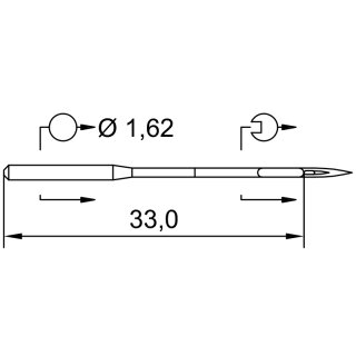 708504 - Schmetz - 08:28MA1120 / 501 SPI Nadeldicke: 120 / Preis pro Karte á 10 Nadeln