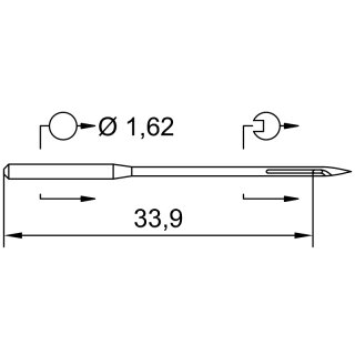 797674 - Schmetz - 09:26UA1100 / 68X7 Nadeldicke: 100 / RESTBESTAND Preis pro Karte á 10 Nadeln