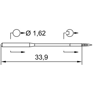 709534 - Schmetz - 09:271120 / 3207 Nadeldicke: 120 / Preis pro Karte á 10 Nadeln