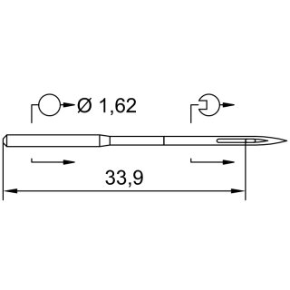 797854 - Schmetz - 11:45AX1130 / 287 LR Nadeldicke: 130 / Preis pro Karte á 10 Nadeln