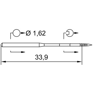 715784 - Schmetz - 14:2517100 / DBX1 SERV 7 Nadeldicke: 100 / Preis pro Karte á 10 Nadeln