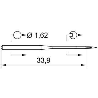 718634  - Schmetz - 14:26FB155 / DBX1 KN Nadeldicke: 55 / Preis pro Karte á 10 Nadeln