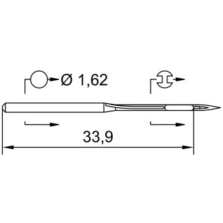 798574 - Schmetz - 14:70EB190 / 52X7 SES Nadeldicke: 90 / Preis pro Karte á 10 Nadeln