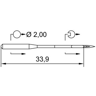 720834 - Schmetz - 18:601110 / 134 KK Nadeldicke: 110 / Preis pro Karte á 10 Nadeln