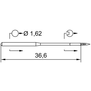 738904 - Schmetz - 24:15190 / 1055 K Nadeldicke: 90 / Preis pro Karte á 10 Nadeln