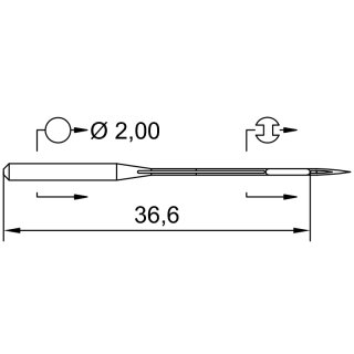 739324 - Schmetz - 26:17BP1175 / UY 108 N CR Nadeldicke: 75 / Preis pro Karte á 10 Nadeln