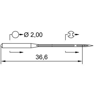 701056 - Schmetz - 26:351100 / UY 101 GS Nadeldicke: 100 / Preis pro Karte á 10 Nadeln