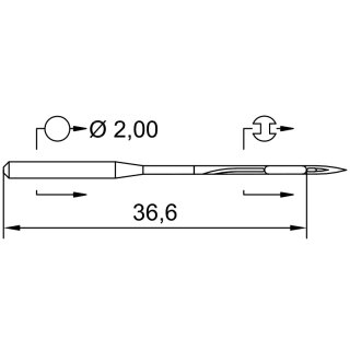 741564 - Schmetz - 26:66FB165 / UOX113 GS KN Nadeldicke: 65 / Preis pro Karte á 10 Nadeln