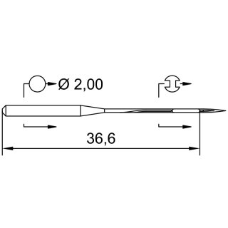 741614 - Schmetz - 26:67FB165 / UOX113 GS SF Nadeldicke: 65 / Preis pro Karte á 10 Nadeln