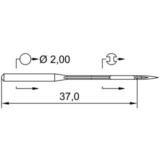 701336 - Schmetz - 27:41MA1110 / 934 SPI Nadeldicke: 110 / Preis pro Karte á 10 Nadeln