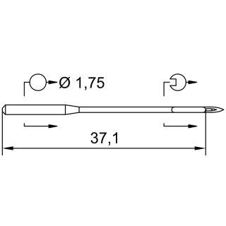 743584 - Schmetz - 27:90EB180 / 29-S SES Nadeldicke: 80 / Preis pro Karte á 10 Nadeln