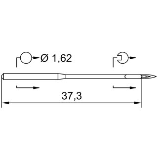 744414 - Schmetz - 30:15JB1100 / 108X1 Nadeldicke: 100 / Preis pro Karte á 10 Nadeln