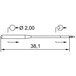 702056 - Schmetz - 32:05EB190 / 134-35 K SES Nadeldicke: 90 / Preis pro Karte á 10 Nadeln