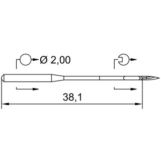 702306 - Schmetz - 32:10ZA17130 / 134-35 CL SES SERV 7 Nadeldicke: 130 / Preis pro Karte á 10 Nadeln