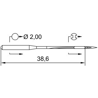 702626 - Schmetz - 33:30DL1120 / 5640 P Nadeldicke: 120 / Preis pro Karte á 10 Nadeln