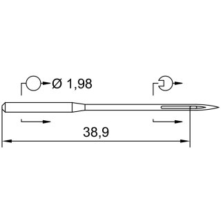 754544 - Schmetz - 35:151100 / 332 (R) Nadeldicke: 100 / Preis pro Karte á 10 Nadeln