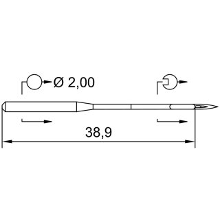 758734 - Schmetz - 37:20EB165 / 135X17 SES Nadeldicke: 65 / Preis pro Karte á 10 Nadeln